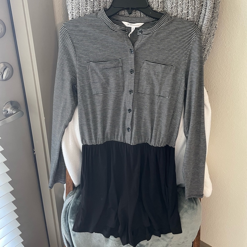 BCBG black & grey romper
